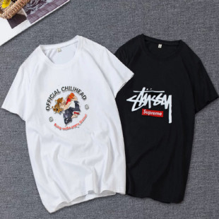 男士短袖t恤纯棉圆领宽松衣服2020夏季新款潮流半袖大码体恤男装