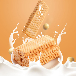 豆乳威化饼干日式风味早餐代餐零食小吃三层夹心饼干