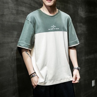 男士短袖t恤春季韩版潮牌简约百搭体恤春装男生潮流ins宽松上衣服