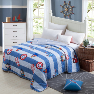 迪士尼纯棉夏凉被空调被全棉盖被午睡春夏被儿童成人被1.5可水洗