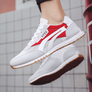 2020新款尖头阿甘鞋男春秋运动鞋韩版潮百搭板鞋低帮反绒皮男鞋J