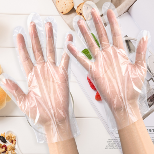 一次性手套塑料透明食品级加厚耐用防水餐饮手膜美发店盒装抽取式