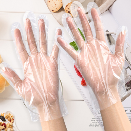 一次性手套塑料透明食品级加厚耐用防水餐饮手膜美发店盒装抽取式