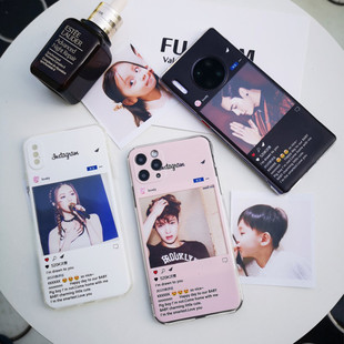 苹果11手机壳ins风网红抖音超火xr照片小卡片 可以放照片的手机壳