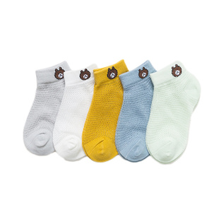 儿童袜子春夏季薄款纯棉男童女童透气网眼夏天中筒女宝婴儿宝宝袜