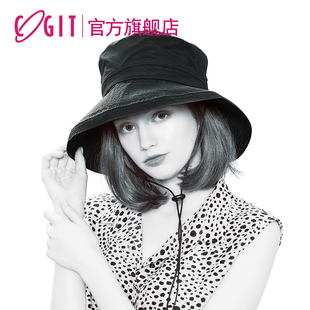 日本COGIT原装进口UV防水透气防晒渔夫帽女夏遮脸帽子遮阳防风绳