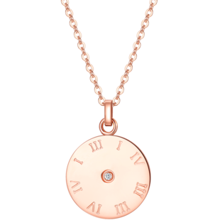 立强珠宝官方钻石项链锁骨钻石吊坠女真钻时尚正品钱币圆牌项链女