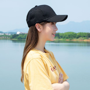 鸭舌帽女夏季纯色亲子休闲帽男户外运动遮阳帽成人儿童防晒棒球帽