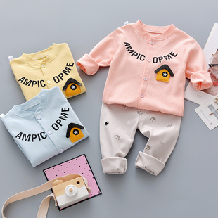 婴儿秋衣秋裤套装纯棉a类0一1岁幼儿宝宝内衣全棉新生儿春秋外出2