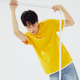 美特斯邦威男T恤2020夏季新品男潮流纯棉宽松落肩印花短袖t恤体恤