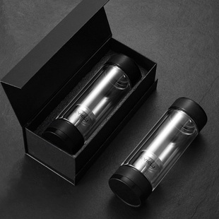 英国EVIEW茶水分离泡茶杯双层玻璃杯男女高档隔热便携透明水杯子