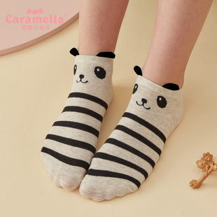caramella船袜女短中筒浅口可爱日系棉春夏ins潮网红款卡通袜子