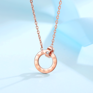 formyone珠宝时光里的爱钻石吊坠罗马数字锁骨链项链