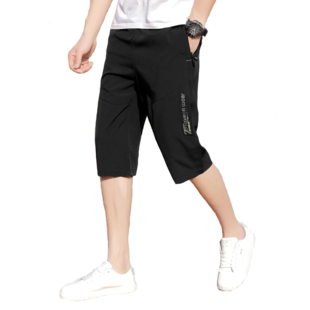 夏季运动七分裤男士薄款裤子跑步休闲短裤男夏宽松速干六分大中裤