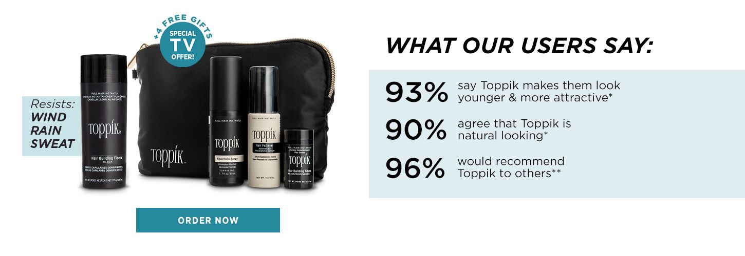 Toppik hair volume products Hair Building Fibers resists wind rain sweat - plus tools Spray Applicator and Hairline Optimizer