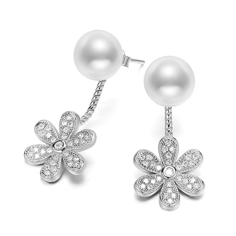 【意大利珍珠雏菊】AITEKA爱缇卡意大利国花小雏菊珍珠后挂式耳饰君子风度女子优雅耳畔风情HHB16