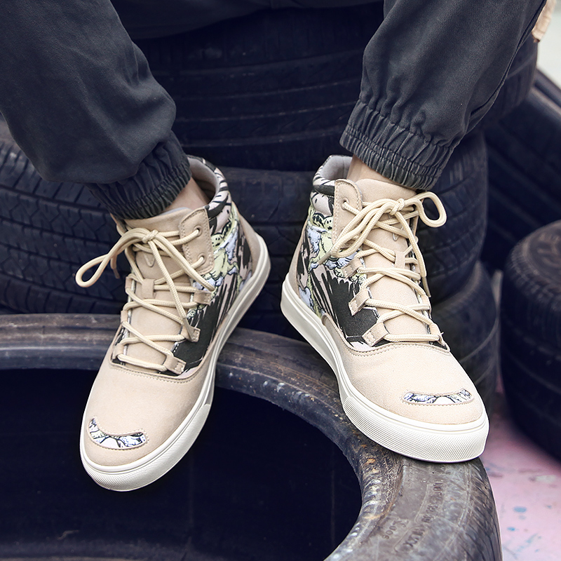 你的标签  高帮涂鸦帆布鞋 男