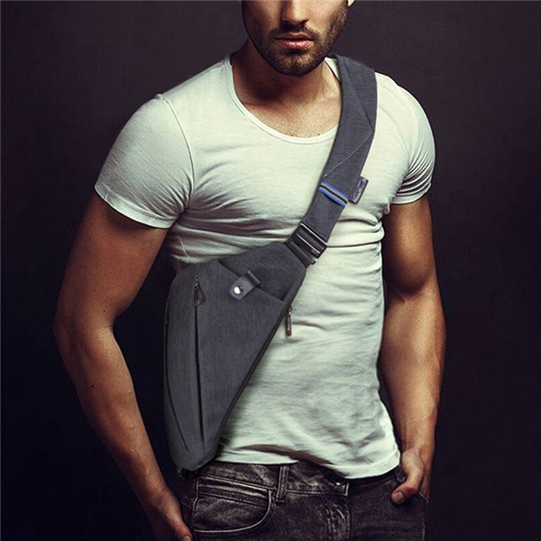 NIID FINO 男健身斜挎包运动休闲背包登山骑行单肩包多功能小腰包胸包 数码收纳包 灰色 多规格可选