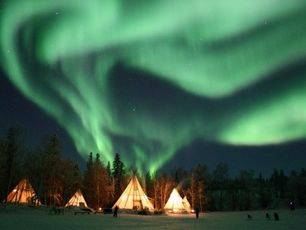 加拿大の冬，1元升级费尔蒙古堡酒店，班夫&黄刀极光共赏