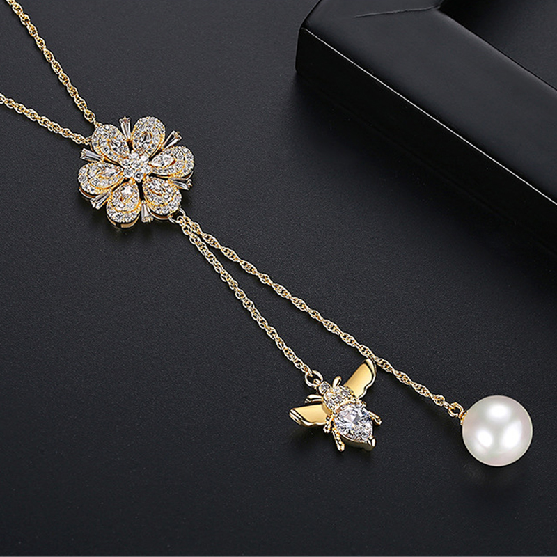 【新宠毛衣链】AITEKA爱缇卡新款花儿与蜜质垂挚美新款宴会百搭毛衣链