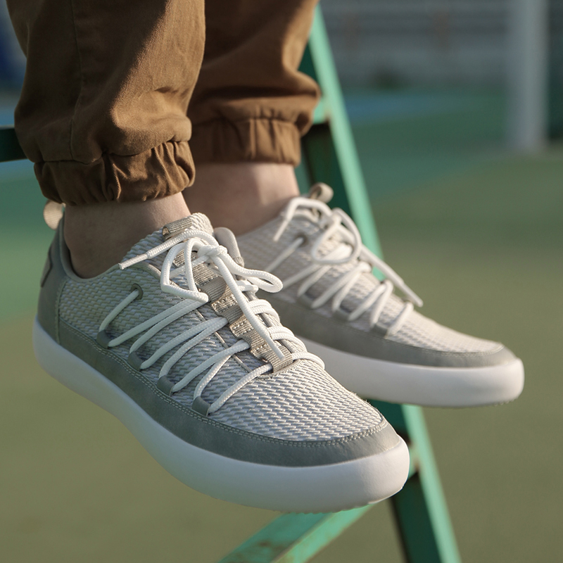 残尘 轻潮出动 白色男款  飞织布休闲鞋