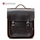 Zatchels深棕色时尚背包大号/英国手工真皮/英伦学生潮流书包