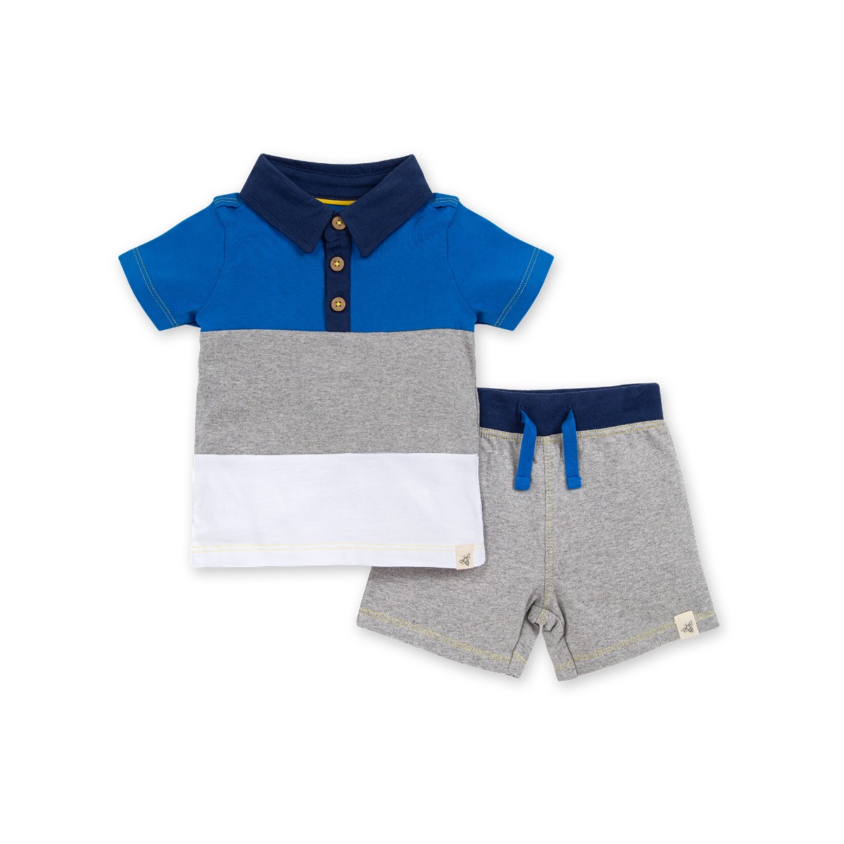 Distressed Stripe Organic Baby Tee & Short Set