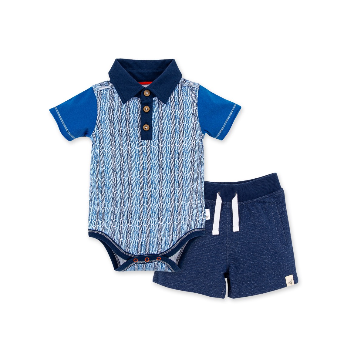 Distressed Stripe Organic Baby Tee & Short Set