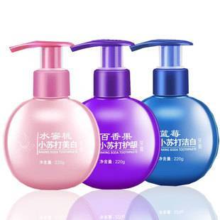 小苏打牙膏去黄牙垢亮白去口臭去渍美白口气清新按压式家庭实惠装