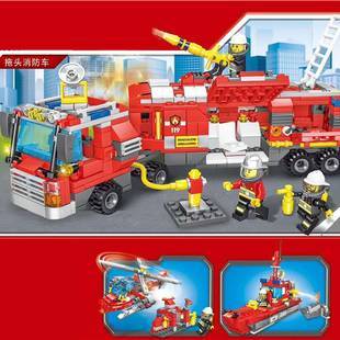 29玩具益智儿童7男孩子6周岁8女孩军事特警消防积木小颗粒