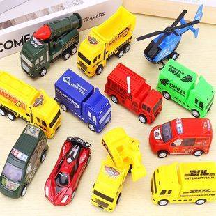 54宝宝玩具车男孩回力惯性工程车儿童挖掘机消防汽车挖土机套装H