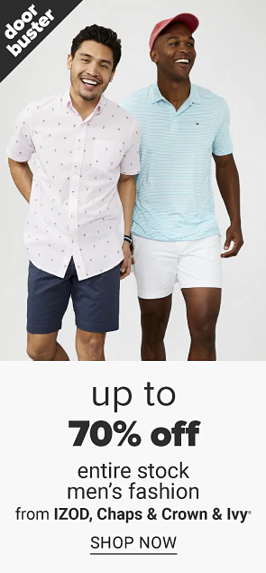 Up to 70% off entire stock men's fashion. Shop now. 